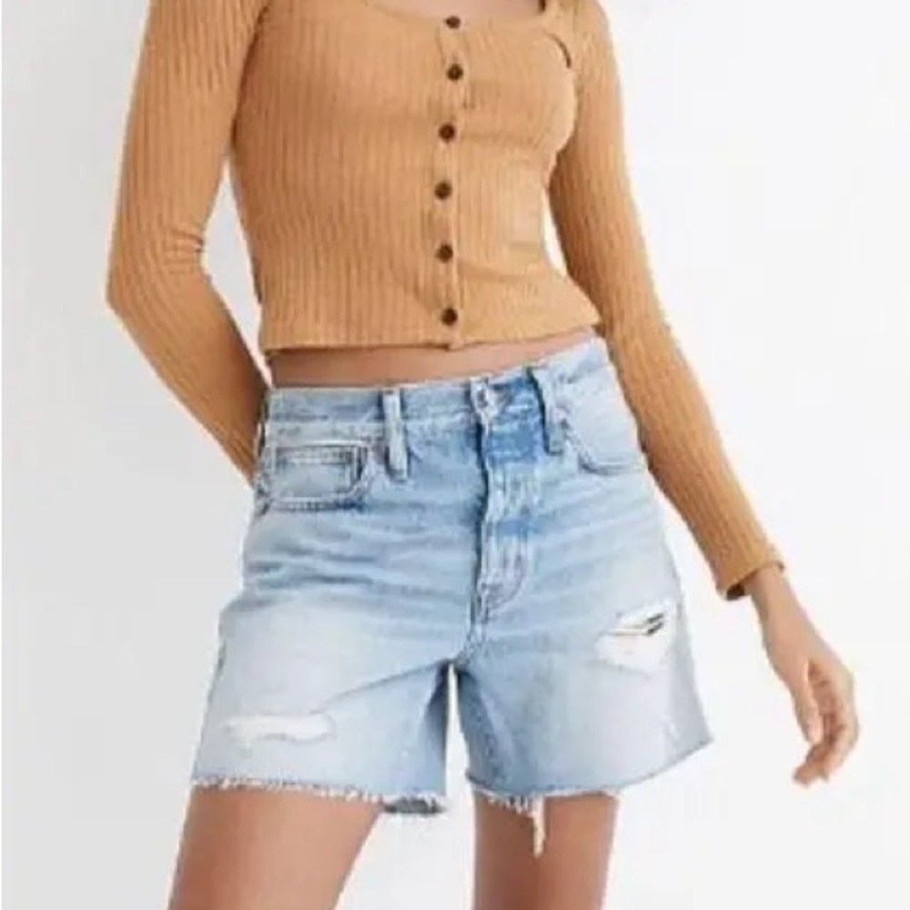 Madewell Relaxed Mid-Length‎ high rise denim jean shorts size 27 $78